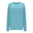 thumbnail image 2 of Tumotour Chandails à Col Rond pour Femmes, Coupe Ample, Uni, Manches Longues, Chandail Doux à Col Rond, Chandails à Capuchon, Mode, Chemisier Léger, Hauts, Vêtements, Confortable, Tenues d'Automne et d'Hiver, Hauts, 2 of 8