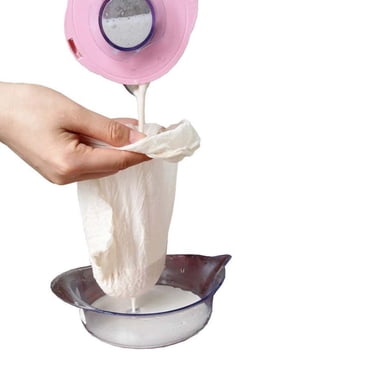 Sacs en Étamine, Passoire à Lait de Noix, Sac pour Infusion à Froid, Sacs en Mousseline de Coton 100 % Biologique Non Blanchis, Passoire Réutilisable pour Yogourt/café/thé/jus/vin, Sacs Alimentaires en Maille (Petit, Lot de 2)