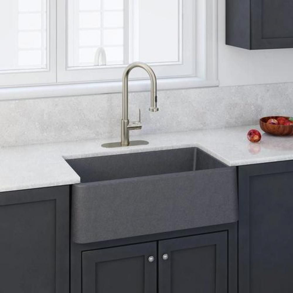 American Imaginations 30 po. W Évier de cuisine composite en granit gris approuvé CSA avec 1 bolAI-34578