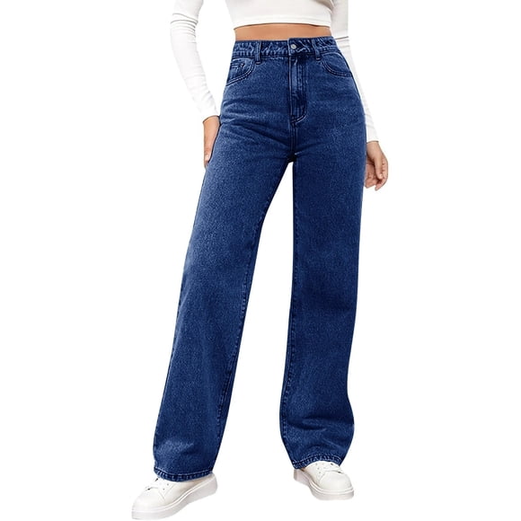 EYWGYA Women Fall and Winter Pants,Women Csaual Pants,Women'S High Waist All Straight Leg Wide Leg Pants Jeans