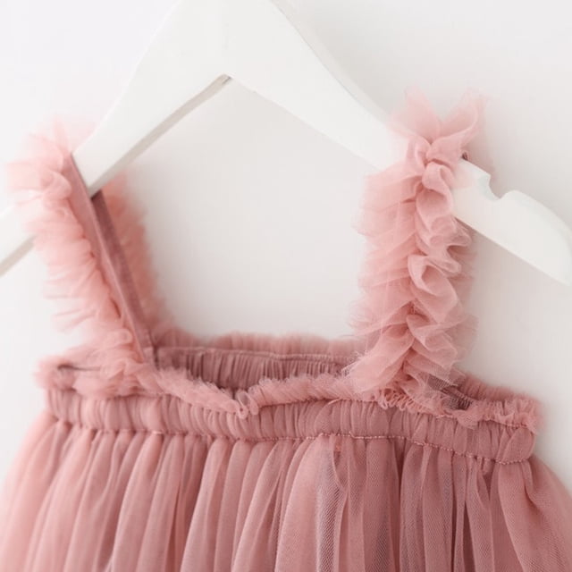 LEEy-world Robe de Mode pour Filles, Enfant, Sans Manches, Fleurs, Imprimés de Lapin, Boutons, Bretelles, Robe de Princesse, Rose
