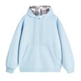 thumbnail image 1 of RXIRUCGD Hommes Décontracté Mode Uni Manches Longues Hauts Blouse Chandail à Capuchon Chandails, Bleu Pâle, Taille : TG, 1 of 2