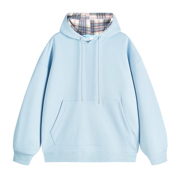 RXIRUCGD Hommes Décontracté Mode Uni Manches Longues Hauts Blouse Chandail à Capuchon Chandails, Bleu Pâle, Taille : TG