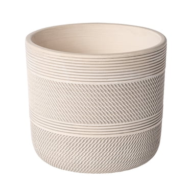 Better Homes & Gardens 6" Ceramic Grooved Pot-White