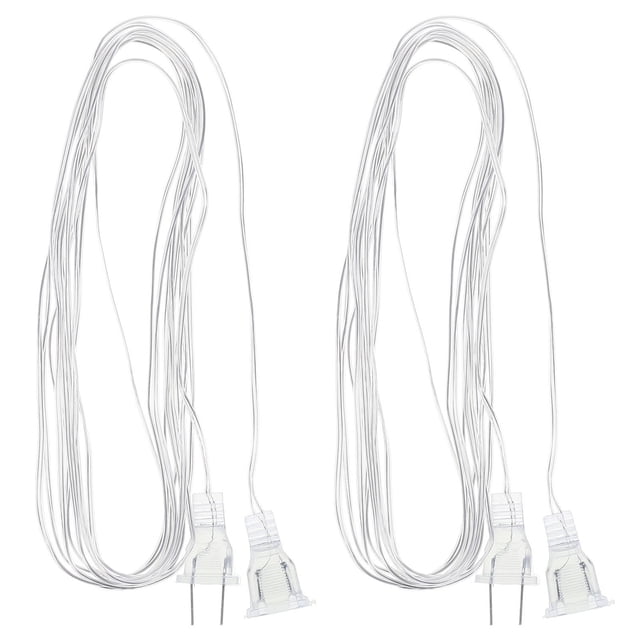 2 Pcs Cordons d'Extension Transparents Cordon d'Extension Invisible Lumière de Noël Extension pour Intérieur Extérieur avec Fiche US