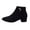 Black 38, variant on jovati Ladies Fashion Casual Solid Color Pointed Toe Thick Heel Ankle Boots