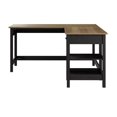 thumbnail image 2 of Mayfield 60W L Shaped Computer Desk in Vintage Black and Reclaimed Pine, 2 of 11