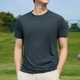 thumbnail image 1 of Styesk T Shirts for Man Solid-Color Casual Elastic Sports Short Sleeved Round-Neck Blouses, 1 of 5