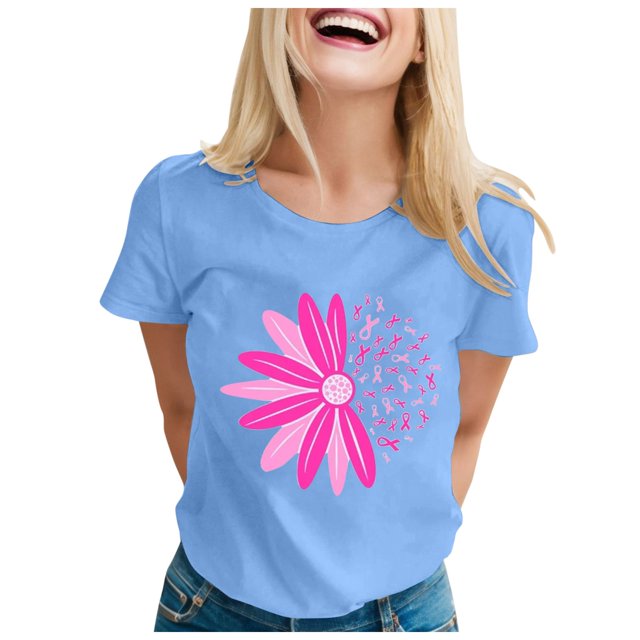 TSADFHJI T-Shirts de Noël Grande Taille pour Femmes T-Shirt Imprimé à Manches Courtes Col Rond Haut Blouse L Bleu