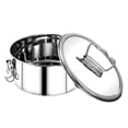 thumbnail image 1 of Stainless Steel Pan With Lid Large Capacity Flanera Maker Portable Round Cake Baking Utensil For Cheese Chocolate Cupcake, 1 of 8