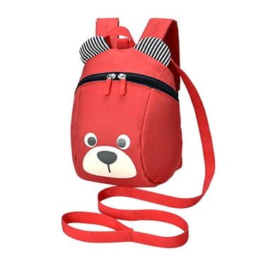 Cartoon Mini Backpack Child Backpack, Walking Leash, Child Backpack Straps, Red