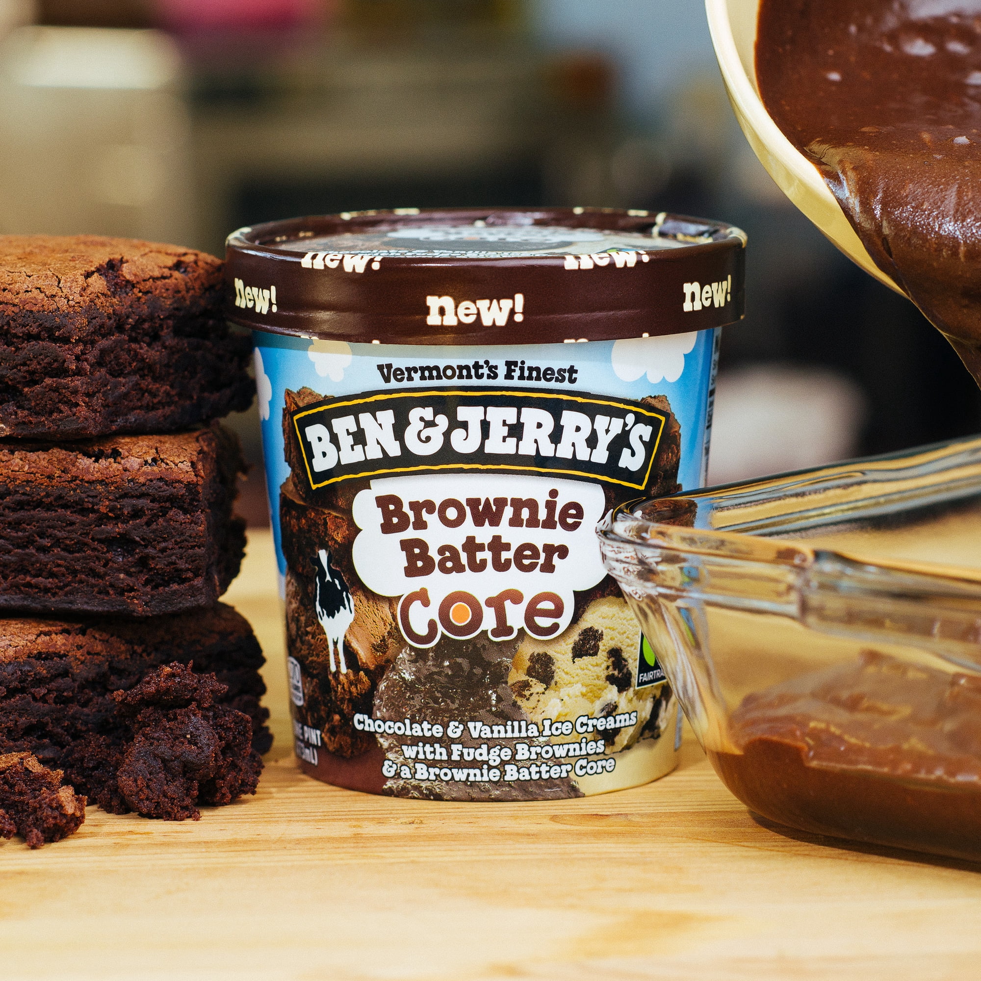 Ben & Jerry's Crème Glacée Centre de Pâte à Brownie 473 ml