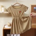 thumbnail image 1 of LOVZFMLL Female Kid Summer Short Sleeve Ruffled Lace Round-Neck Embroidery Mesh Princess Bow Skirt, 1 of 3