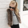 thumbnail image 2 of dmqupv Sweater Vest Girls Toddler Kids Girls Winter Warm Fleece Coat Outwear Thick Warm Waistcoat Brown,Size for 2-3 Years, 2 of 6