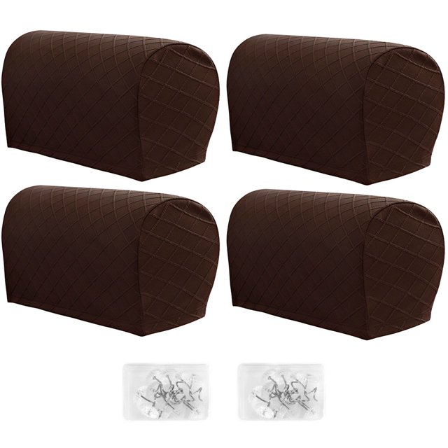 PENGXIANG 4 Pcs Housse d'Accoudoir Extensible pour Fauteuils Canapé Gris