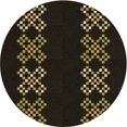 thumbnail image 1 of Ahgly Company Tapis Rond Lavable en Machine Intérieur Transitionnel Rouge Brun, 6 Pieds Rond, 1 of 7