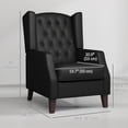 thumbnail image 3 of HOMCOM Fauteuil d'Appoint Capitonné à Boutons, Fauteuil en Similicuir, Noir, 3 of 10