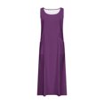 thumbnail image 5 of Jsaierl Robe en Lin pour Femmes Été Sans Manches Unie Décontractée Ample Fluide Maxi avec Poches, 5 of 5