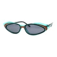 thumbnail image 3 of Womens Retro Low Point Cat Eye Layered Plastic Frame Sunglasses Green Orange Black, 3 of 4