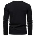 thumbnail image 4 of Birdeem Mens Fashion Casual Pullover Solid Color Splice Long Sleeve V-Neck Blouses Tops, 4 of 4