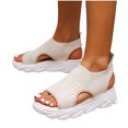 thumbnail image 4 of LSLJS Sandales d'Été pour Femmes à Semelles Épaisses, Bout Ouvert, Décontractées en Tissu Filet, 4 of 8