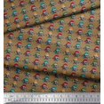 thumbnail image 2 of Soimoi Georgette Viscose Fabric Crossbone & Skull Halloween Decor Fabric Printed Yard 42 Inch Wide, 2 of 3