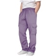 thumbnail image 2 of XZNGL Boys Sweatpants, Drawstring Waist, Multiple Pockets, Polyester Fabric, Relaxed Fit, Ankle-Length Jogger Style, for Daily Wear and Outdoor Activities, 2 of 7