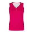 thumbnail image 5 of Womens Striped Round Neck Button Elastic Tank Top, 5 of 5