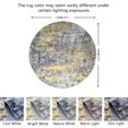 thumbnail image 2 of JV Home Round Rug Elegance Yellow Grey 4 ft Washable Carpet Anti Slip, 2 of 6