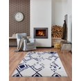 thumbnail image 2 of Ladole Rugs Shaggy Kenitra European Abstract Soft Polypropylene Modern Area Rug Carpet in White Dark Blue 6'5" x 9'5", 2 of 4