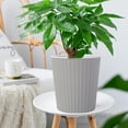 thumbnail image 1 of Self-Watering Planter Pot with Automatic Water Absorption System | 7-Inch Circular Plastic Flower Pot for Indoor Outdoor Plants | Includes 1 Planting Basin, 1 of 6