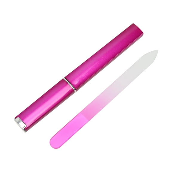 Unique Bargains 1 Ensemble Lime à Ongles Verre Double Face Outil de Manucure Rose Violet