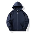 thumbnail image 1 of Milgrthf Unisexe Garçons Filles Chandails d'Automne Sport Décontracté Manches Longues Fermeture Éclair Complète Mignon Col Ras du Cou Basique Couleur Unie Chandails à Capuchon Chandail avec Poche Marine 4-5 Ans, 1 of 5