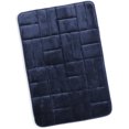 thumbnail image 1 of Clara Clark Bathroom Rugs, Velvet Memory Foam Bath Mat, Ultra Soft Non Slip and Absorbent - Tiled - Small - Navy, 1 of 6