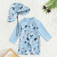 thumbnail image 2 of MIASHUI Boys One Piece Rash Guard Swimsuits Long Sleeve Swim Shirt for Kids Bathing Suits,Light Blue,0-3 Months, 2 of 4