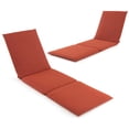 thumbnail image 1 of Costway 2 PCS Outdoor Chaise Lounge Cushion with Hook & Loop Fastener Fixing Straps Patio Orange, 1 of 4