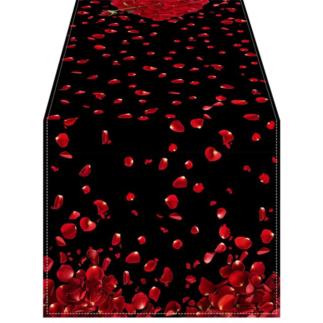 Valentine's Day Table Flag Linen Printed Decorative Tablecloth for Kitchen Living Room Holiday Party Tea Table 1 pc