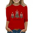 thumbnail image 1 of YUNAFFT T-Shirt à Manches Courtes pour Garçons et Filles 3-12 Ans avec Imprimé Graphique de Noël, Col Rond Décontracté, Haut Extensible Type Coton, Confortable pour le Quotidien, 1 of 4