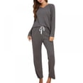 thumbnail image 2 of Ladies Casual Long-sleeved Plus Size Pajamas Suit Home Service, 2 of 7