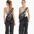 thumbnail image 2 of Romantic Floral Sling Bag with Sunflower and Daisy Pattern, Lightweight Durable Crossbody Backpack, Adjustable Strap, Multiple Compartments for Travel, Gym, Outdoor Use, 2 of 5