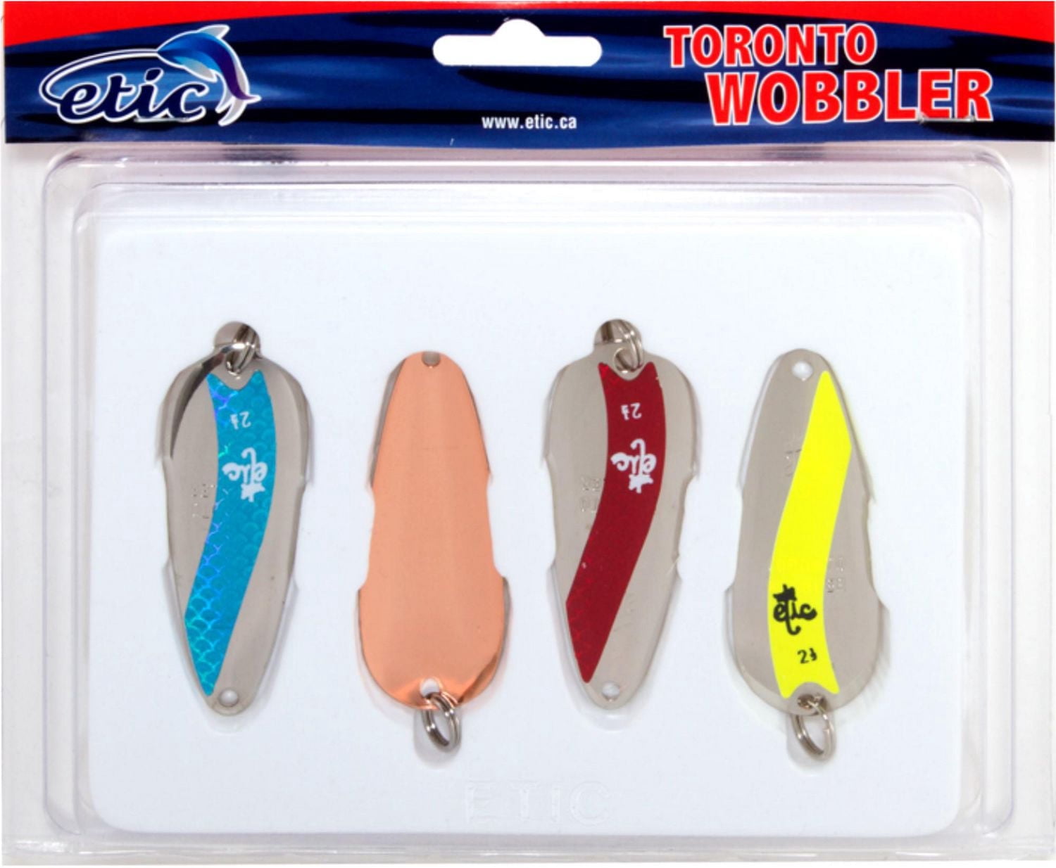 Etic 502-250VX Toronto Wobbler Spoon Kit, Nickel Wave 2.5"