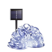 NITIDSKY 98ft 300 LED Solar Christmas Lights Outdoor Waterproof Solar Rope Lights Yard Patio Garden Christmas Deaorations, White