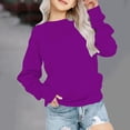 thumbnail image 2 of RXIRUCGD Chandail en Molleton Décontracté pour Petites et Grandes Filles, Couleur Unie, Col Rond, Manches Longues, Tunique Ajustée, Pulls Mode Automne, Chandail en Molleton Violet pour Filles Taille 1-2 Ans, 2 of 7