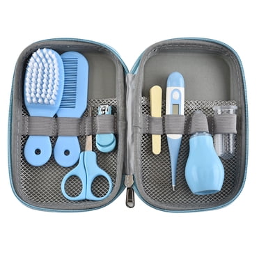 Grooming Baby Grooming Kit with Hair Brush Nail Clipper Nose Cleaner Finger Toothbrush Scissor Newborn Care for Boys Girls