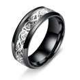 thumbnail image 1 of Men Ring Glossy Simple Jewelry Accessory Dragon Pattern Glowing Ring for Dating, 1 of 10