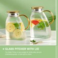 thumbnail image 4 of Glass Pitcher with Lid Cold Water Pitcher Fridge Door Glass Jug Transparent Glass Water Pitcher, 4 of 8