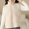 thumbnail image 2 of ZACPNCV Girls Lightweight Water- Packable Puffer Vest Beige 4-5 Years, 2 of 6