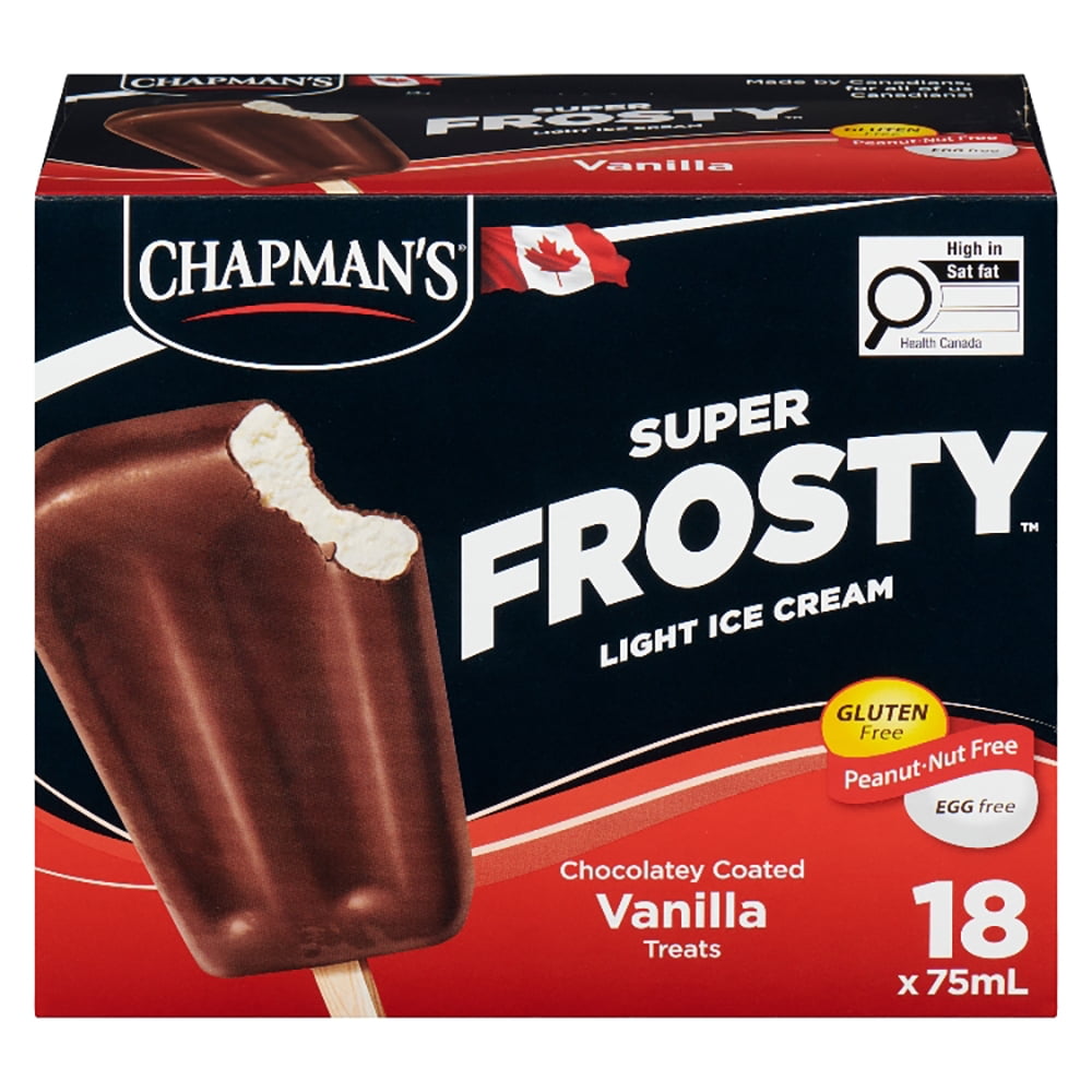 Chapman's Super Frosty Barres de Crème Glacée Légère en Boîte 18 x 75mL