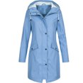thumbnail image 1 of Veste Femme Veste de Pluie Unie Extérieur Grande Taille Imperméable Imperméable à Capuche Coupe-Vent Veste Courte Femme en Liquidation, 1 of 3
