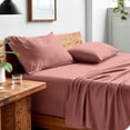 thumbnail image 1 of Bare Home Washed Sheet Set - Premium 1800 Collection - Deep Pocket - 4 Piece - Queen, Dusty Rose, 1 of 6